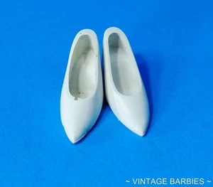 RARE Vintage Ideal Misty Doll White Rubber Heels / Shoes - 1960's - Picture 1 of 7