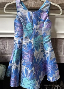 Zoe LTD Sleeveless Metallic Floral Jacquard Dress in Girl’s Sz: 8 - Picture 1 of 6