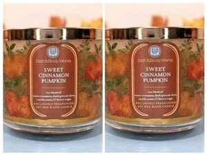 2er Pack Set SWEET CINNAMON PUMPKIN 3-Docht Kerze Bath & Body Works Autumn Vanilla - Bild 1 von 10