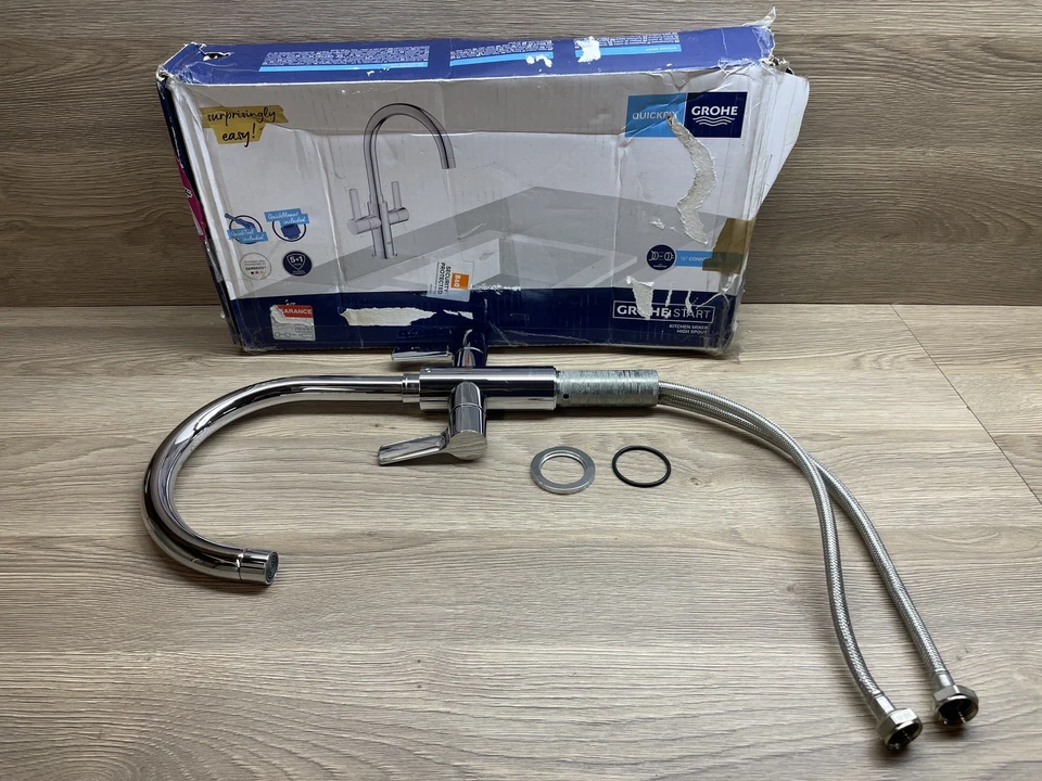 Grohe Start Twin Lever Kitchen Mixer Tap – Chrome – 30 494 000 - Image 1 of 4