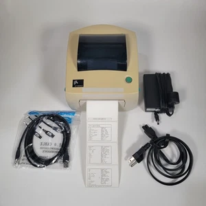 Zebra LP2844Z Direct Thermal Barcode Printer USB Serial Parallel w/ AC Adapter - Picture 1 of 9
