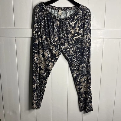 Pantalones Haute Hippie Para Mujer Estampado Animal Cordón Marrón Talla Pequeña Foto 1 de 4