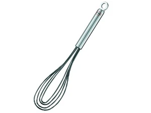Stainless Steel & Silicone Flat Whisk, 4 Wire, 10.6-inch, Black - Picture 1 of 3