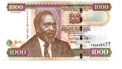 BILLETE DE 1000 CHELINES EXTRA FINO DE KENIA 2010 PICK-51 Foto 1 de 2