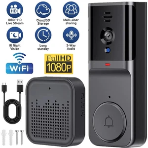 Smart WiFi Wireless Video Doorbell Security Streaming Camera Door Bell Intercom - Picture 1 of 24