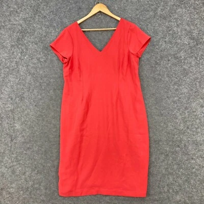 NEW Seraphine Maternity Womens Dress Size 12 Coral Red Shift V-Neck 12534 - Image 1 of 4