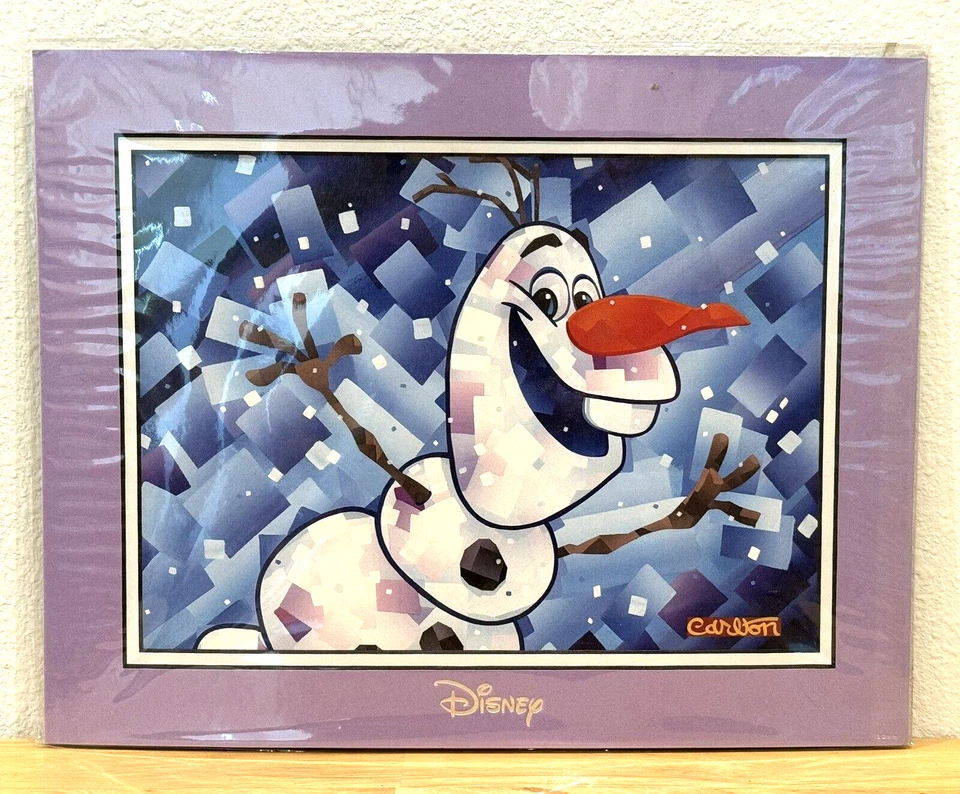 DIFÍCIL DE ENCONTRAR DISNEY BELLAS ARTES "ABRAZOS CÁLIDOS" OLAF DE IMPRESIÓN CONGELADA LITOGRAFÍA TREVOR CARLTON Foto 1 de 4