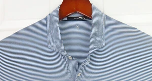 Ralph Lauren RLX Men's XLT Blue Striped S/S Polo Shirt, Biltmore CC logo - Picture 1 of 10