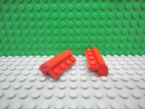 Lego 2 Red 2x4x1 Curved Top brick block with 4 studs NEW - Picture 1 of 1