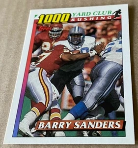 BARRY SANDERS 1991 TOPPS 1000 Yard Club Card #2 NM-MT Condition - Picture 1 of 2