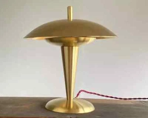 Unlacquered Vintage inspired Brass Table Lamp desk lamp Space Age Christmas Gift - Picture 1 of 5