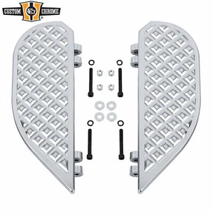 Chrome Anti-Slip Rider Floorboard Footboards Kit Fit For Harley Touring Softail - Picture 1 of 2