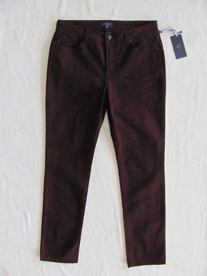 Jeans NYDJ Not Your Daughter's Sheri Skinny Plumberry Python - Tamanho 6 Novo com etiquetas $130 - Imagem 1 de 4