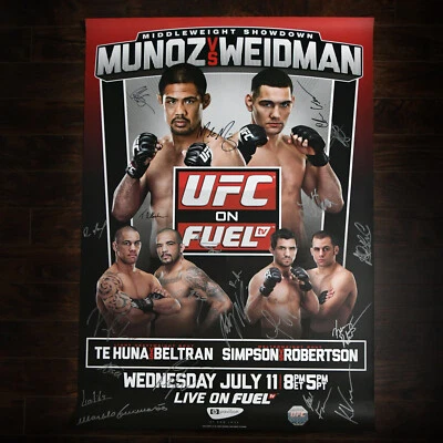 UFC on FUEL 4 Mark Munoz vs Chris Weidman Autographed Poster, SBC, 124/125 - Image 1 of 4