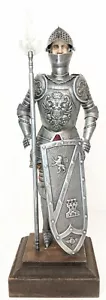 Medieval Knight Suit of Armor Statue with Sword Metal Model 10 inch Figurine - Picture 1 of 8