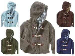 New Xtreme Sherpa Duffle Hooded Jackets Brown Blue Grey Toddlers Boys size 4 5 6 - Picture 1 of 12