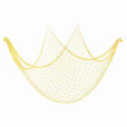 79 x 39 Inch Nature Cotton Decorative Fish Net for Ocean Party, Yellow