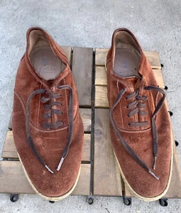 Brunello Cucinelli Suede Espadrilles Lace Up Flats Men’s Size 42 1/2 Sold As Is - Picture 1 of 24