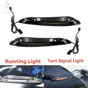 4 Sequential LED Windshield Trim with Turn Signal for 2015+ Road Glide - Black - Picture 1 of 10
