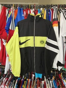 BORUSSIA DORTMUND 1995 1996 FOOTBAL SOCCER TRACK JACKET NIKE VINTAGE sz XL MEN - Picture 1 of 18