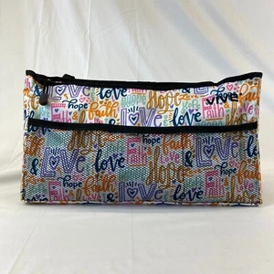 Wheelchair Walker Bag Vive Health Hope Faith Love Pcckets Zippers Multicolor - Picture 1 of 7