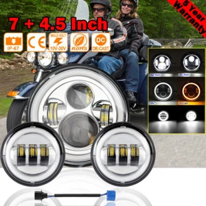 Luces de paso para motocicleta + faros LED de 7 pulgadas para Harley Davidson - Imagen 1 de 12