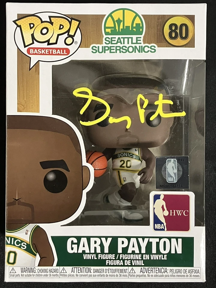 GARY PAYTON AUTOGRAPHED FUNKO POP FIGURINE (PSA) - Image 1 of 1