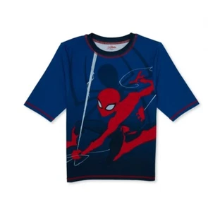 Spider-Man Boys Rash Guard with Short Sleeves, Size L 10/12 - Picture 1 of 2