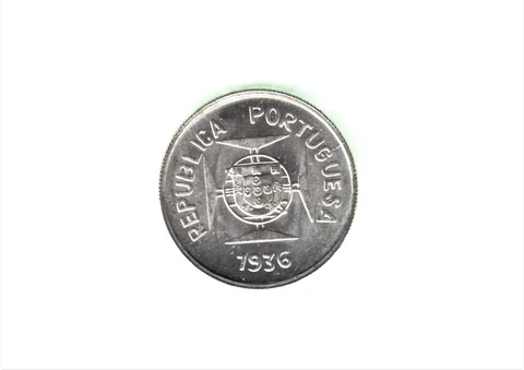 RARE PORTUGAL - INDIA  SILVER COIN - 1/2 RUPIA 1936 - UNC - KM# 23 🇮🇳 🇵🇹 Cover