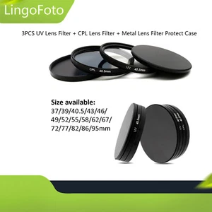 3PCS 37/39/49/55/58/62/82/86/95mm UV Lens Filter + CPL Lens Filter +Filter Case - Picture 1 of 183
