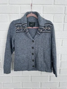 Woolrich Womens Petite Small Cardigan Sweater 13672 Bleached Denim Heather - Picture 1 of 7