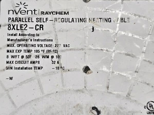 nVent Raychem 8XLE2-CR Self-Regulating Heating Cable 8 Watts/Ft 208-277V /1ft - Picture 1 of 16