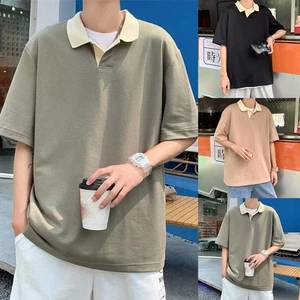 Tee Shirt for Men with Color Matching Style Perfect for Summer Outings - Picture 1 of 17