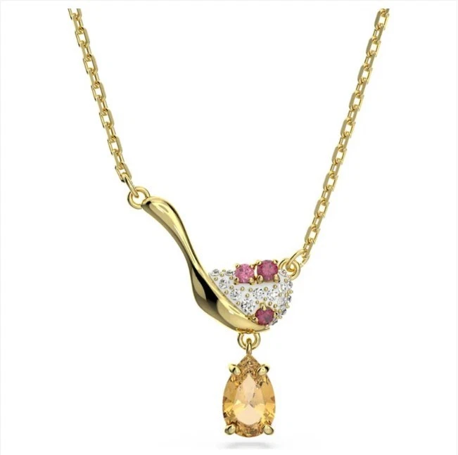 Collar Swarovski para mujer Cariti multicolor chapado en oro cristal 18,1 inc Foto 1 de 1