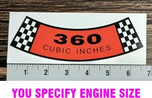 Adesivo depuratore aria camion Ford 360 Mustang Bronco Falcon Ranchero *QUALSIASI CID* - Foto 1 di 1