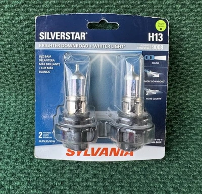 Faro halógeno blanco brillante Sylvania SilverStar H13 2 bombillas H13ST.BP2 NUEVO Foto 1 de 2
