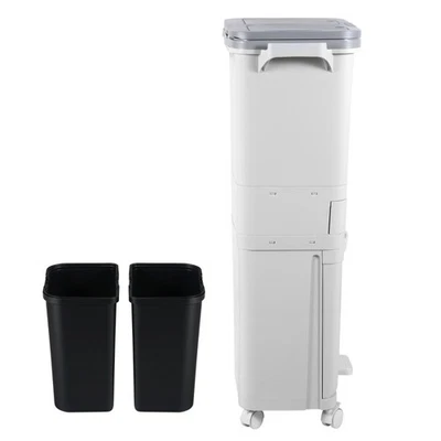Mülleimer 3 Eimer Küchenmülleimer Sortibox Abfalltrennsystem Abfalleimer Schrank - Bild 1 von 4