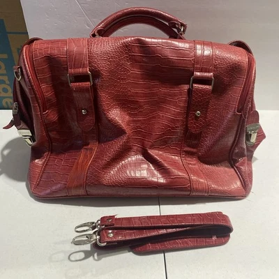 Bolso de Lona Vintage Bath And Body Works Bolso de Noche Cuero Sintético Rojo Caimán Foto 1 de 4