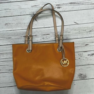 Michael Kors Mustard Yellow Saffiano Leather Tote Shoulder Bag - Picture 1 of 10