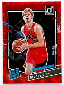 2023-24 Donruss #247 Gradey Dick Red Rated Rookie Toronto Raptors - Imagen 1 de 2