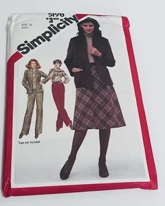 Simplicity Muster 5198 Misses gerades Bein Hose Schrägrock & Jacke Größe 12 - Bild 1 von 6