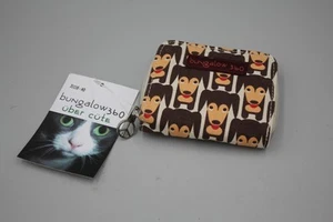 Bungalow 360 Wallet Coin Purse Never Used Dog Happy Dachshund 4x4.5" Canvas NWT - Picture 1 of 6