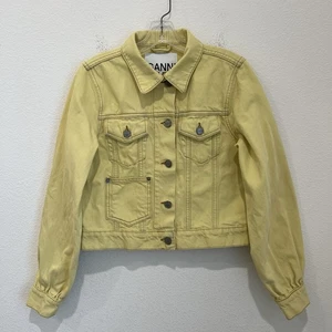 Ganni Overdyed Yellow Denim Jacket Size 36 - Picture 1 of 19
