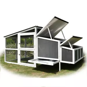 PawHub Extra Large Wooden Chicken Coop Rabbit Hutch Hatch Box With Run - Picture 1 of 7