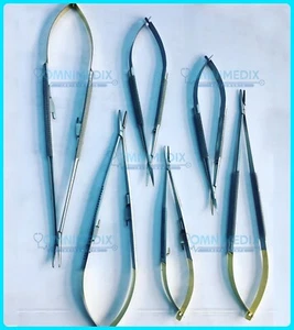 Juego de 6 piezas soporte de aguja HU FRIEDY Castroviejo recto ferma afilado 18 cm NH5024 - Imagen 1 de 4