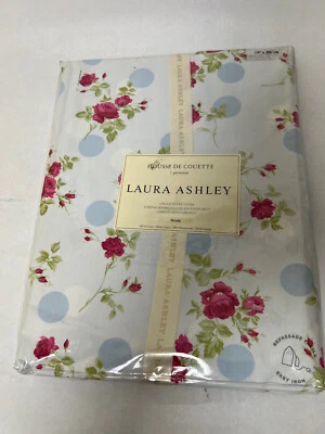 Laura Ashley 复古小屋花卉单欧双苏珊蓝色被套 — 第 1/4 张图片