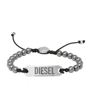 Diesel Mens Bracelet DX1359040 Stainless Steel Gray Boule - Picture 1 of 3