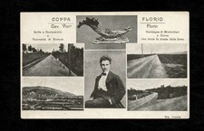 Cartolina Coppa Florio vedute multiple Panorama Brescia Campagna Montichiari