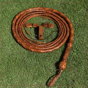 Kangaroo Hide Leather BULL WHIP 04 to 16 Feet Long 16 Plaits Indiana Jones Whip - Picture 1 of 5