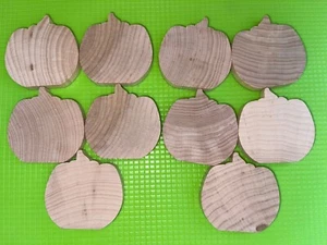 Pumpkin Cutout Wood Unfinished Craft Pieces 2.5” Lot Of 10 - Picture 1 of 3